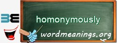 WordMeaning blackboard for homonymously